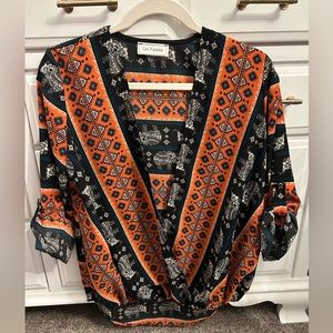 Women’s Print Wrap-Blouse